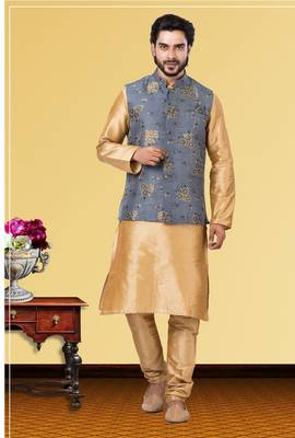 Festive Wear Designer Kurta Pyjama With Jacket 1
