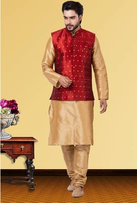 Festive Wear Designer Kurta Pyjama With Jacket 1