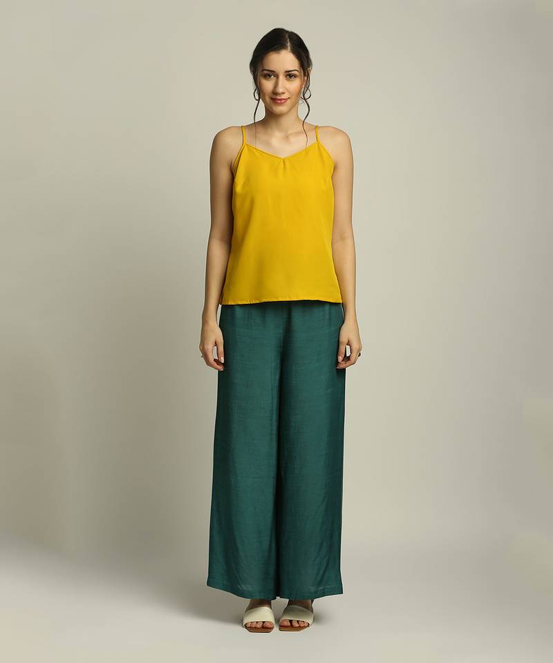 Green Yellow Tiraz printed embellished top with pant