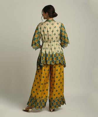 Tiraz Printed Embellished Top With Palazzo 5