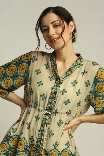 Tiraz Printed Embellished Top With Palazzo