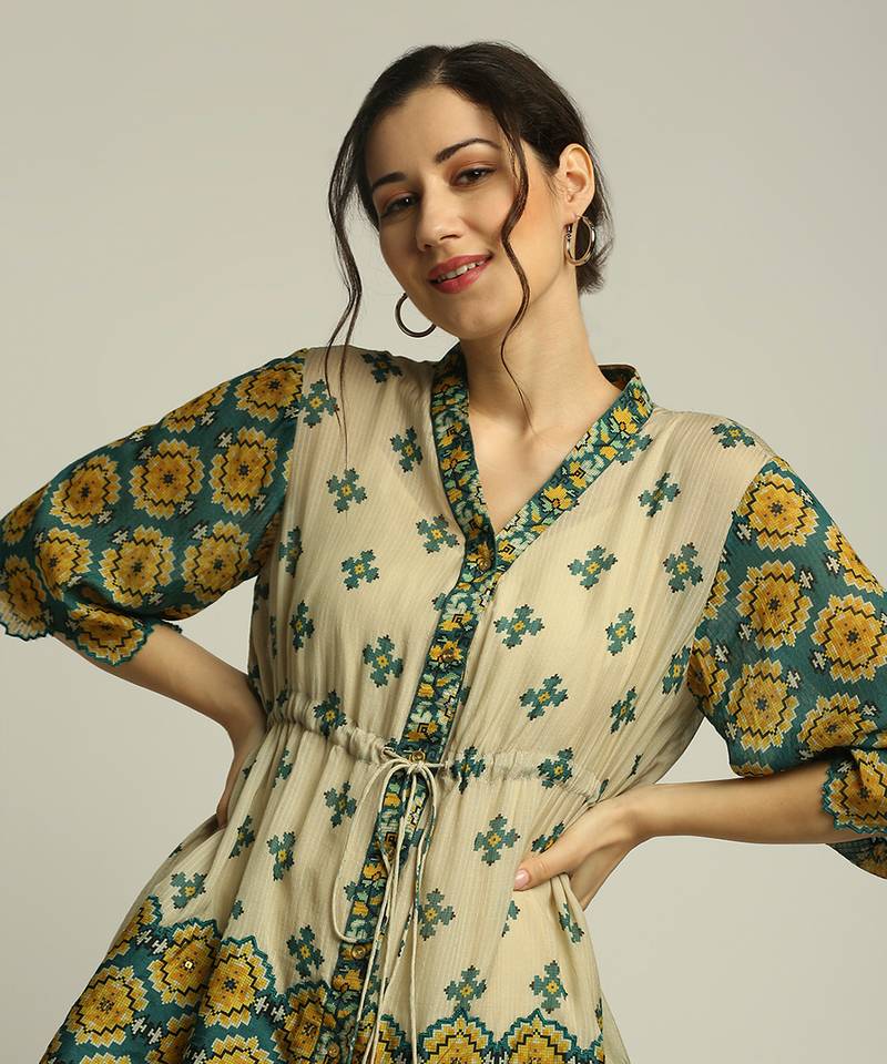 Tiraz Printed Embellished Top With Palazzo