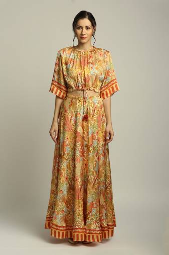 Yellow Forest Groove printed co-ord set