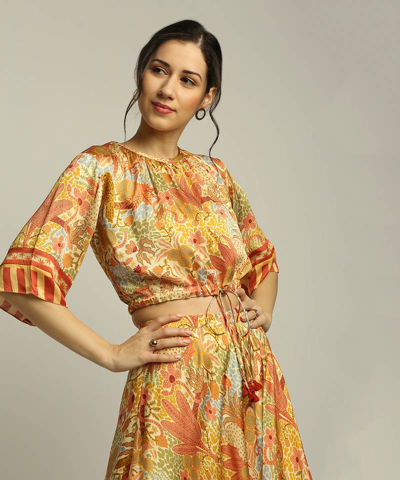 Yellow Forest Groove printed co-ord set