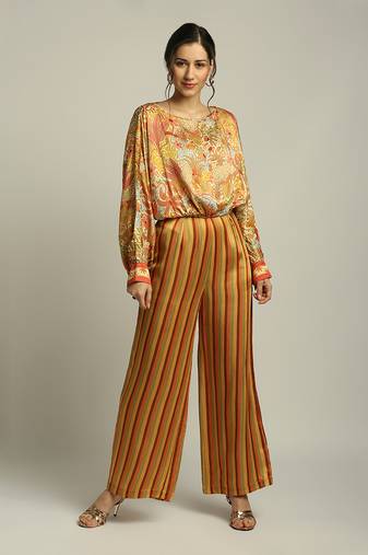 Yellow Orange forest Groove Printed Co-Ord Set