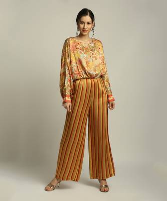 Yellow Orange forest Groove Printed Co-Ord Set 1