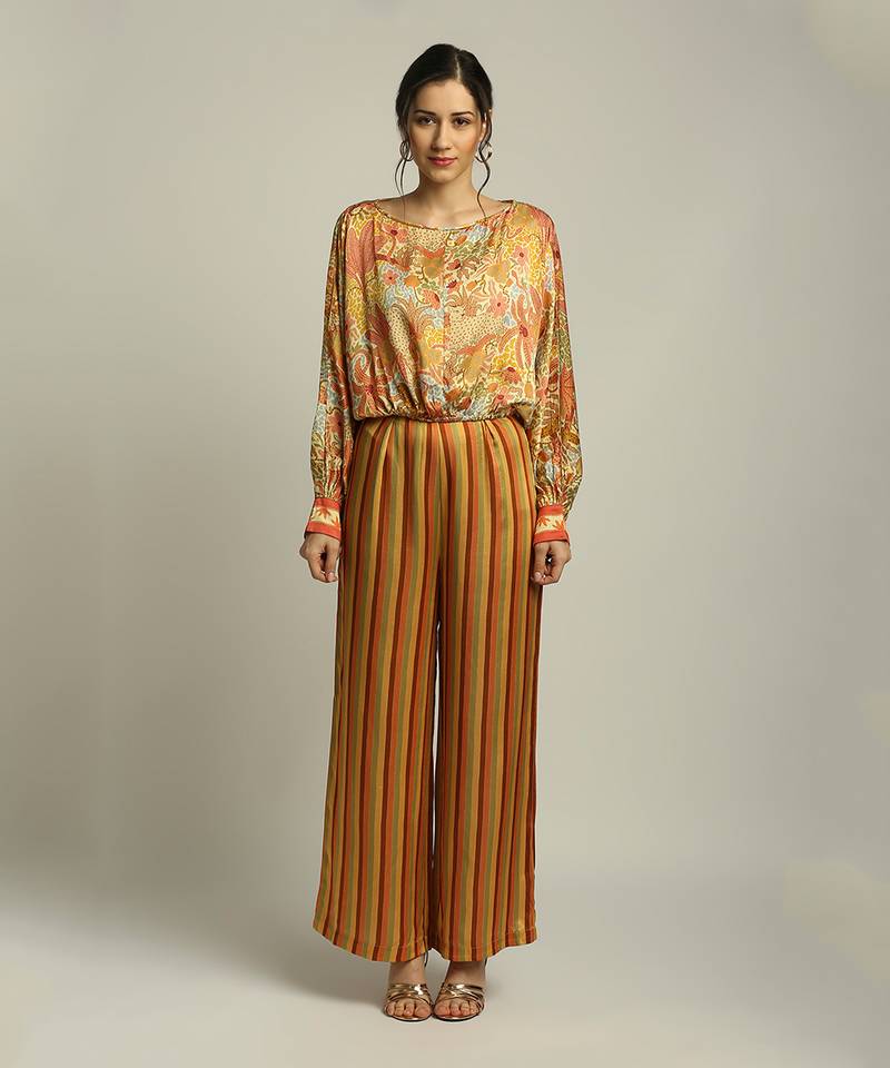Yellow Orange forest Groove Printed Co-Ord Set