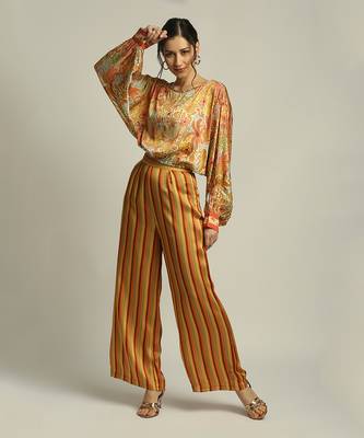 Yellow Orange forest Groove Printed Co-Ord Set 4