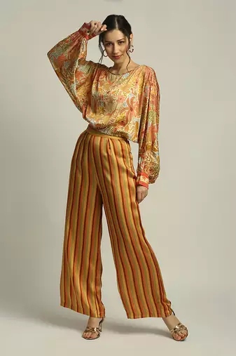 Yellow Orange forest Groove Printed Co-Ord Set