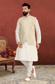 Festive Wear Designer Kurta Pyjama With Jacket