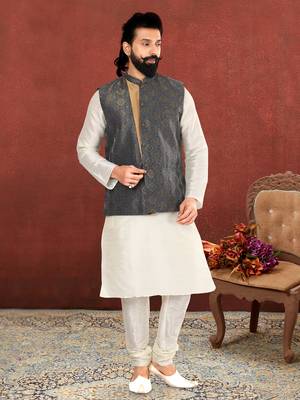 Festive Wear Designer Kurta Pyjama With Jacket 1