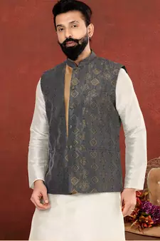 Festive Wear Designer Kurta Pyjama With Jacket