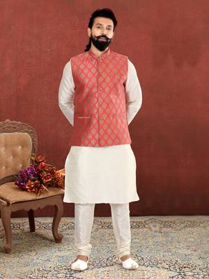 Festive Wear Designer Kurta Pyjama With Jacket 1