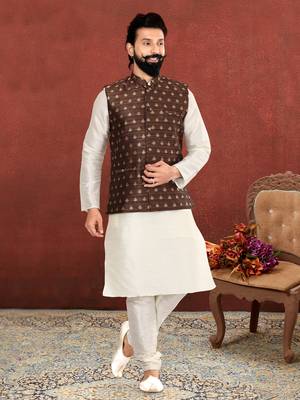 Festive Wear Designer Kurta Pyjama With Jacket 1