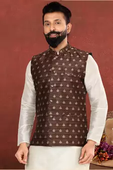 Festive Wear Designer Kurta Pyjama With Jacket