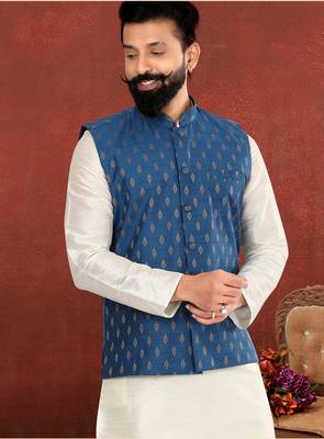 Festive Wear Designer Kurta Pyjama With Jacket 2
