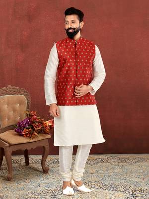 Festive Wear Designer Kurta Pyjama With Jacket 1