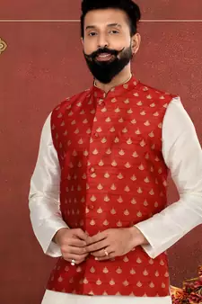 Festive Wear Designer Kurta Pyjama With Jacket