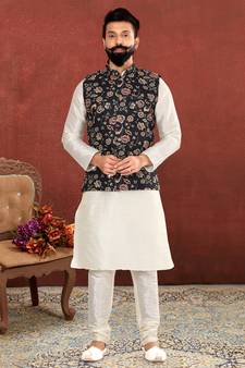 Festive Wear Designer Kurta Pyjama With Jacket