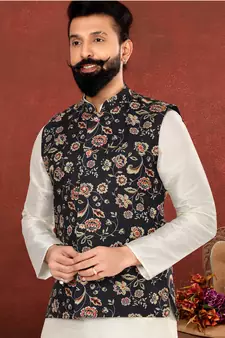 Festive Wear Designer Kurta Pyjama With Jacket