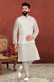 Festive Wear Designer Kurta Pyjama With Jacket