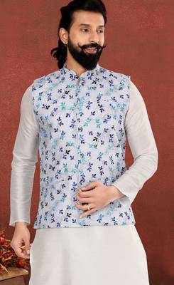 Festive Wear Designer Kurta Pyjama With Jacket 2