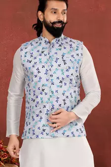 Festive Wear Designer Kurta Pyjama With Jacket
