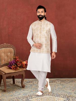 Festive Wear Designer Kurta Pyjama With Jacket 1