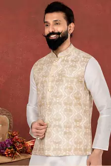 Festive Wear Designer Kurta Pyjama With Jacket