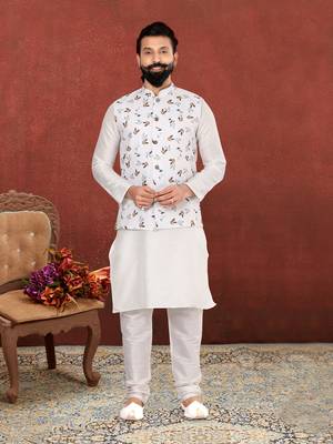 Festive Wear Designer Kurta Pyjama With Jacket 1