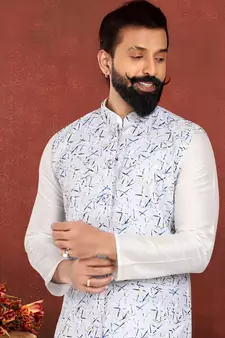 Festive Wear Designer Kurta Pyjama With Jacket