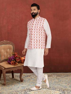 Festive Wear Designer Kurta Pyjama With Jacket 1