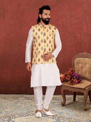 Festive Wear Designer Kurta Pyjama With Jacket 1