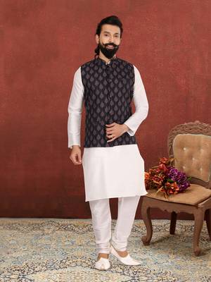 Festive Wear Designer Kurta Pyjama With Jacket 1