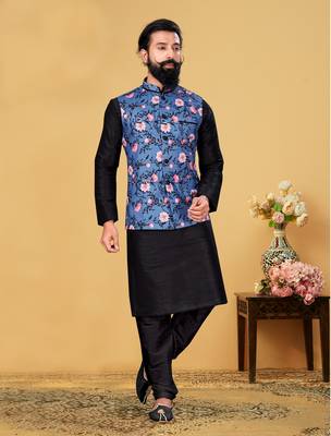 Festive Wear Designer Kurta Pyjama With Jacket 1