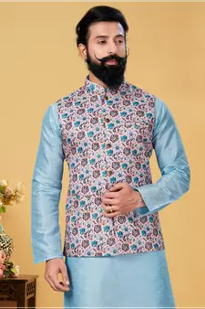Festive Wear Designer Kurta Pyjama With Jacket
