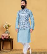 Festive Wear Designer Kurta Pyjama With Jacket