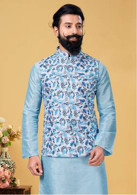 Festive Wear Designer Kurta Pyjama With Jacket 2