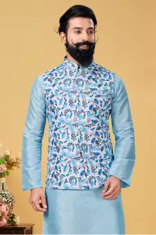 Festive Wear Designer Kurta Pyjama With Jacket