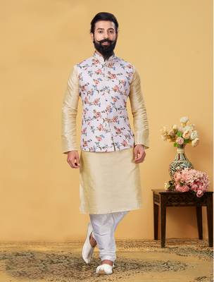 Festive Wear Designer Kurta Pyjama With Jacket 1