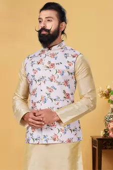 Festive Wear Designer Kurta Pyjama With Jacket