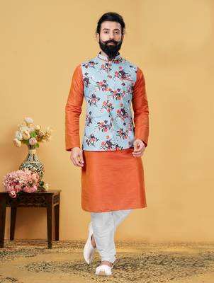 Festive Wear Designer Kurta Pyjama With Jacket 1
