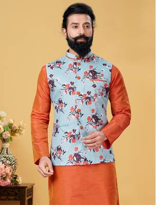 Festive Wear Designer Kurta Pyjama With Jacket 2