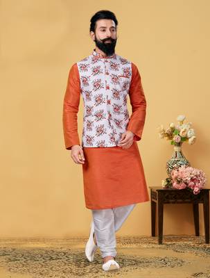 Festive Wear Designer Kurta Pyjama With Jacket 1