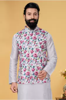 Festive Wear Designer Kurta Pyjama With Jacket