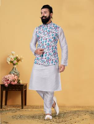 Festive Wear Designer Kurta Pyjama With Jacket 1