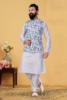 Festive Wear Designer Kurta Pyjama With Jacket