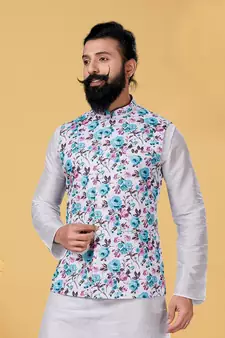 Festive Wear Designer Kurta Pyjama With Jacket