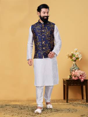 Festive Wear Designer Kurta Pyjama With Jacket 1
