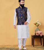 Festive Wear Designer Kurta Pyjama With Jacket